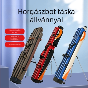 Állványos horgászbot-táska, háromrétegű felszerelés-táska, vízálló bottáska, nagy kapacitás.
