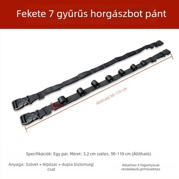 Autóba szerelhető horgászbot tartó Velcro-szalaggal és felső rögzítővel, tengeri és műcsalis botokhoz