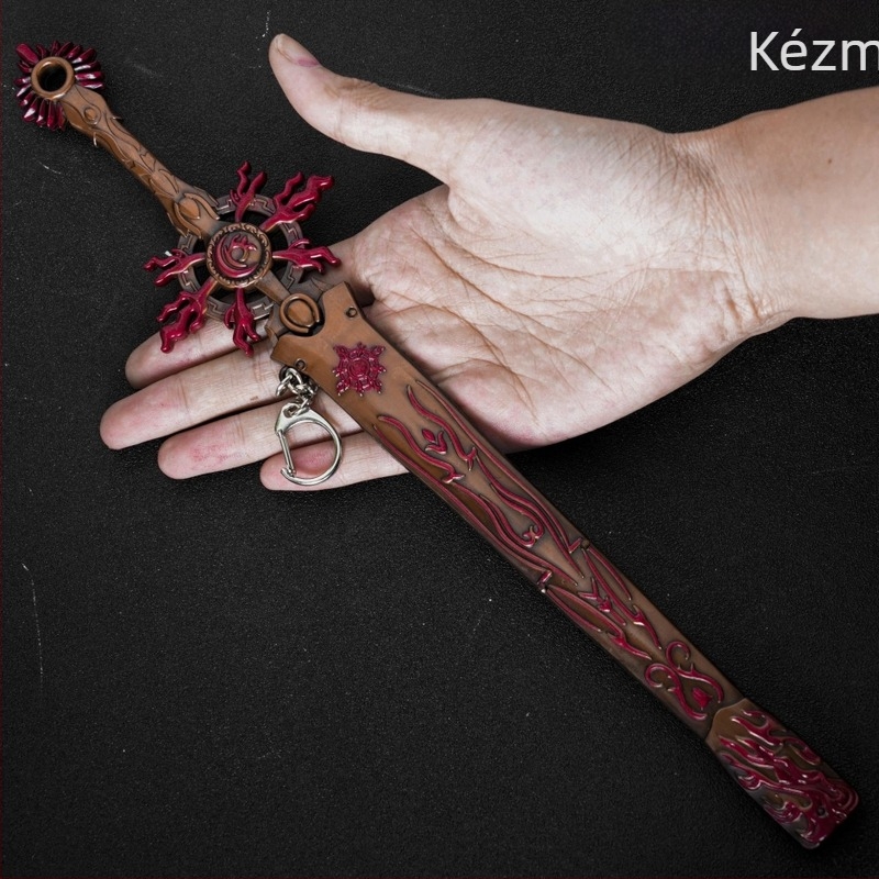 Ötvözetből készült figura: Time-Wheel kard a Pili bábszínházból — dekoratív ajándék