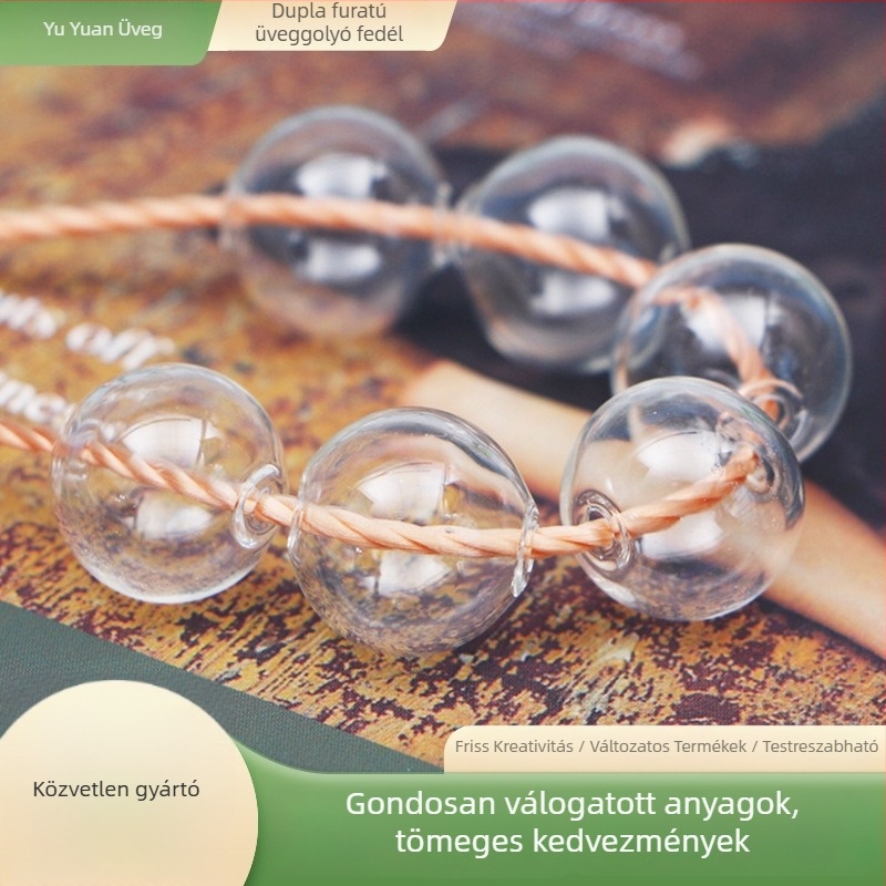 Kétlyukas üveggömb burkolat DIY dekorációhoz, átlátszó boroszilikát üveg, 8-25 mm