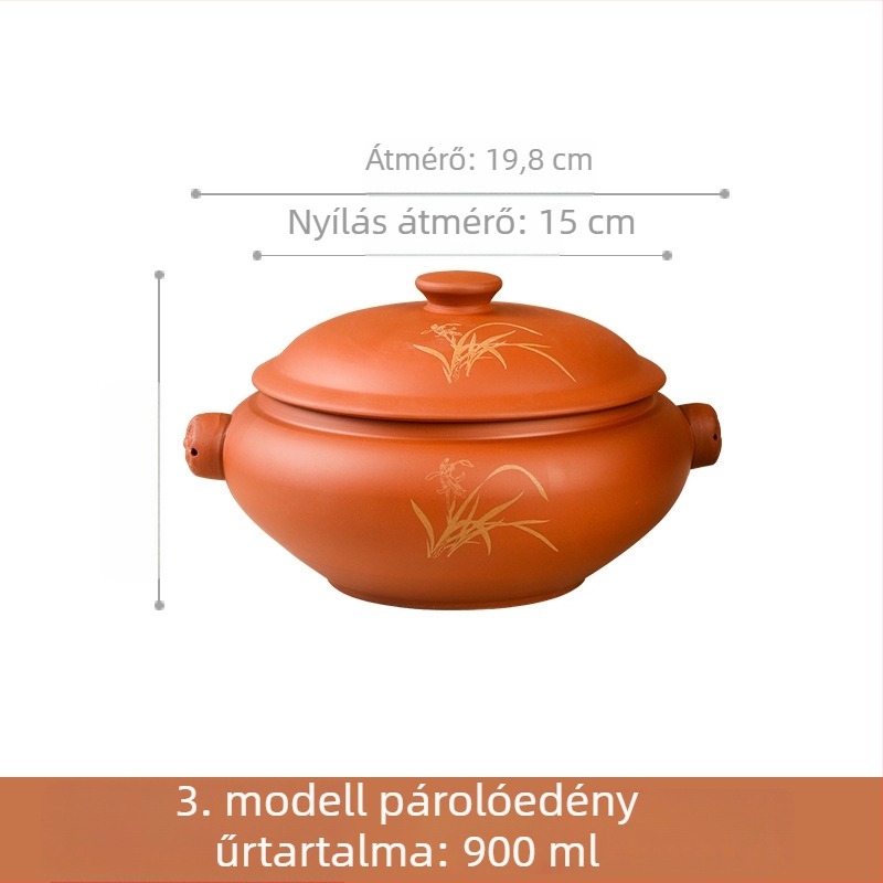 Kerámiából készült gőzölő edény vízválasztóval, gőzöléshez és csirkéhez
