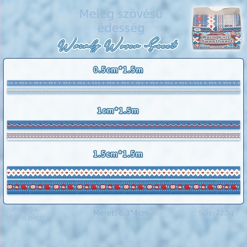 Yuxian Washi-szalag DIY készlet: több jelenet dekoráció, Fair Isle szövés-textúra téma, napló