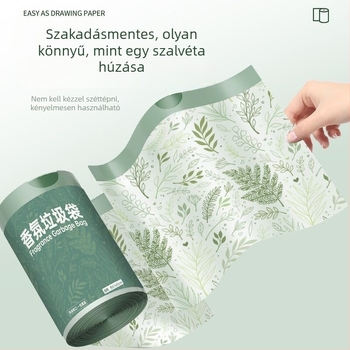 100 darab nagy, rolós szemeteszsák otthoni használatra, vastagított, fogantyúval, konyhai szúnyogvédő, szakadásmentes húzózsinórral, nagy méretű műanyag zacskók
