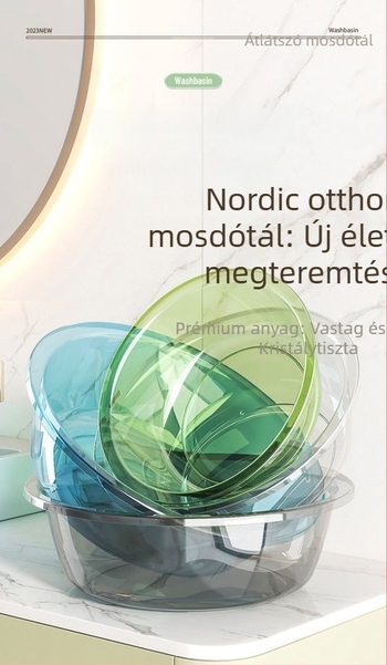 PP élelmiszer-minőségű, átlátszó csecsemő mosdókagyló, nagy és vastag műanyag