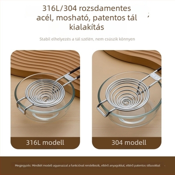 316 rozsdamentes acél tojásfehérje szeparáló hosszú nyéllel, elválasztja a fehérjét a sárgájától, forró fazékhoz való szűrő