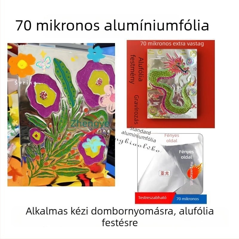 Kézzel készített, domborított alumíniumfóliából készült medál, 0,07 mm vastagság, DIY fóliaművészethez és oktatási kísérletekhez