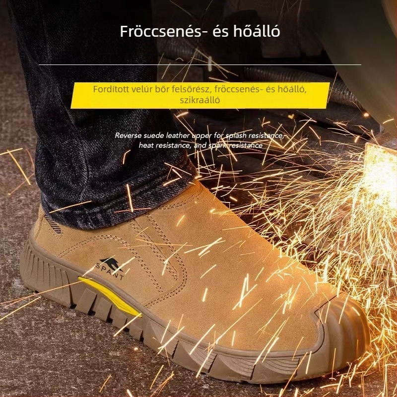 Acélorr nélküli biztonsági cipő Kevlar középtalppal, ütés- és átszúrásálló, slip-on kivitel, hőálló és csúszásálló