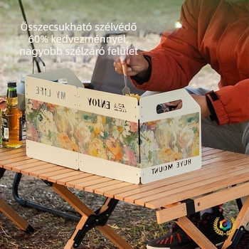Szabadban használható grill szélvédő, összecsukható kemping tűzhelyhez, vastag szélvédő panel