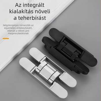 Háromdimenziós állítható rejtett pánt belső fa ajtókhoz, 150×25 mm, cink ötvözet