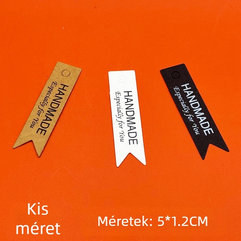 Kézzel készített ruhacímkék kraftpapírból, halfarok formájú dizájnnal