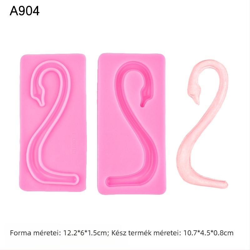 Hattyúnyak szilikon forma tortadíszítéshez fondanttal, 3D csokoládé forma.