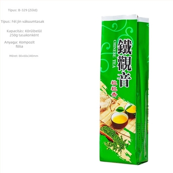Tieguanyin vákuum teás tasakok, 250 g, vastagított, több stílusú, lezárható, egyedi nyomtatással