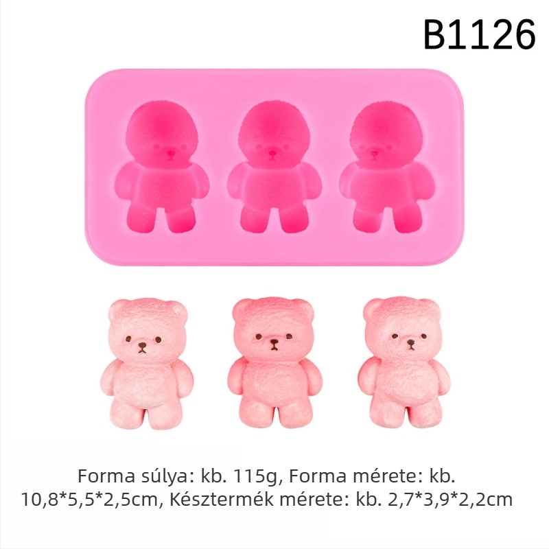 Álló és ülő kismedve szilikonforma – DIY sütéshez, csokoládé fondant díszítéshez, aromaterápiás gyertya és gipsz formázáshoz