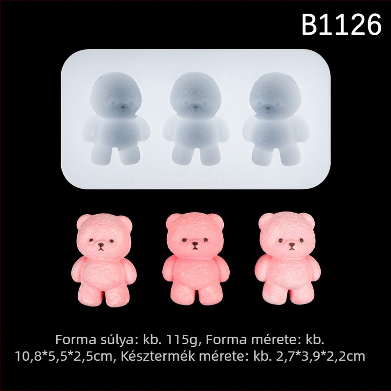 Álló és ülő kismedve szilikonforma – DIY sütéshez, csokoládé fondant díszítéshez, aromaterápiás gyertya és gipsz formázáshoz