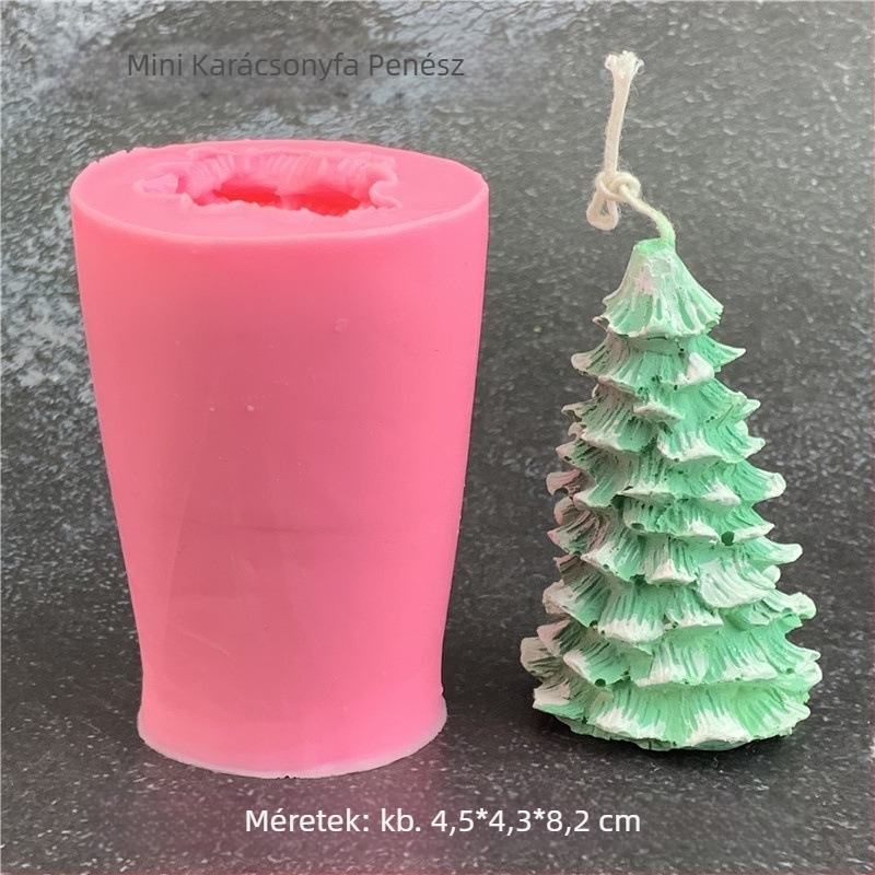 3D szilikon forma fenyő- és cédrus alakban illatosított gipsz gyertyákhoz, karácsonyfát alakú torta- és mousse-dekorációhoz