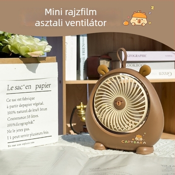 Capybara asztali mini ventilátor – USB újratöltő, hordozható iroda, kollégium és kemping