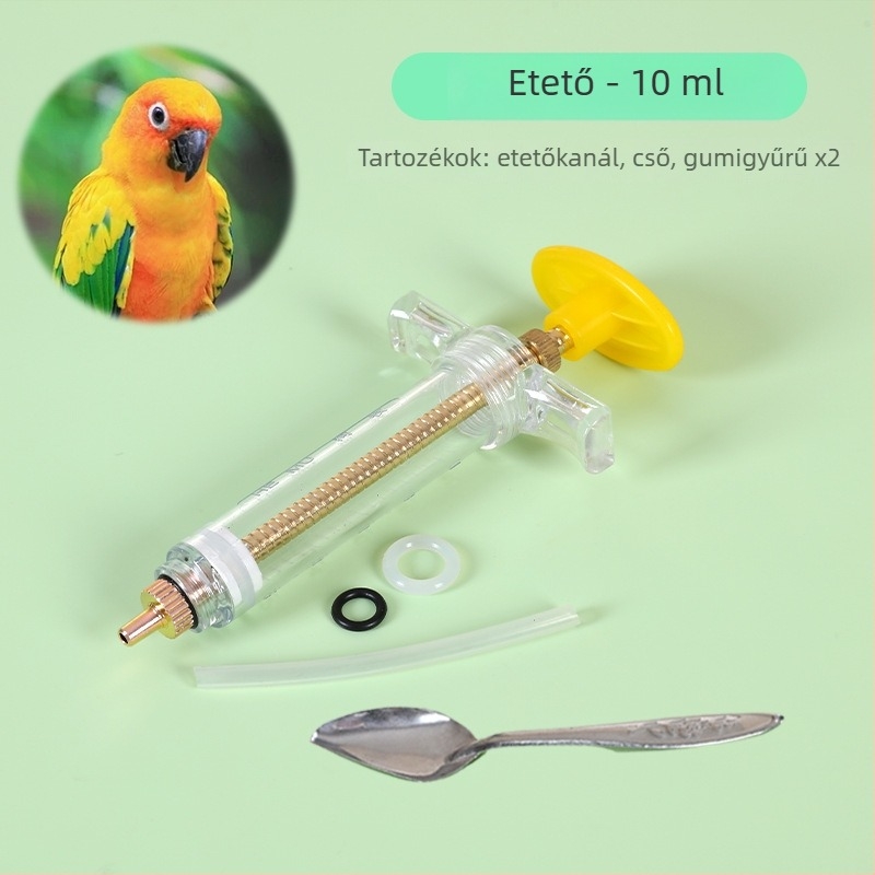 Papagáj etetőeszköz kis- és nagyméretű madarak számára, szilikon ultra-soft cső vastag végződéssel