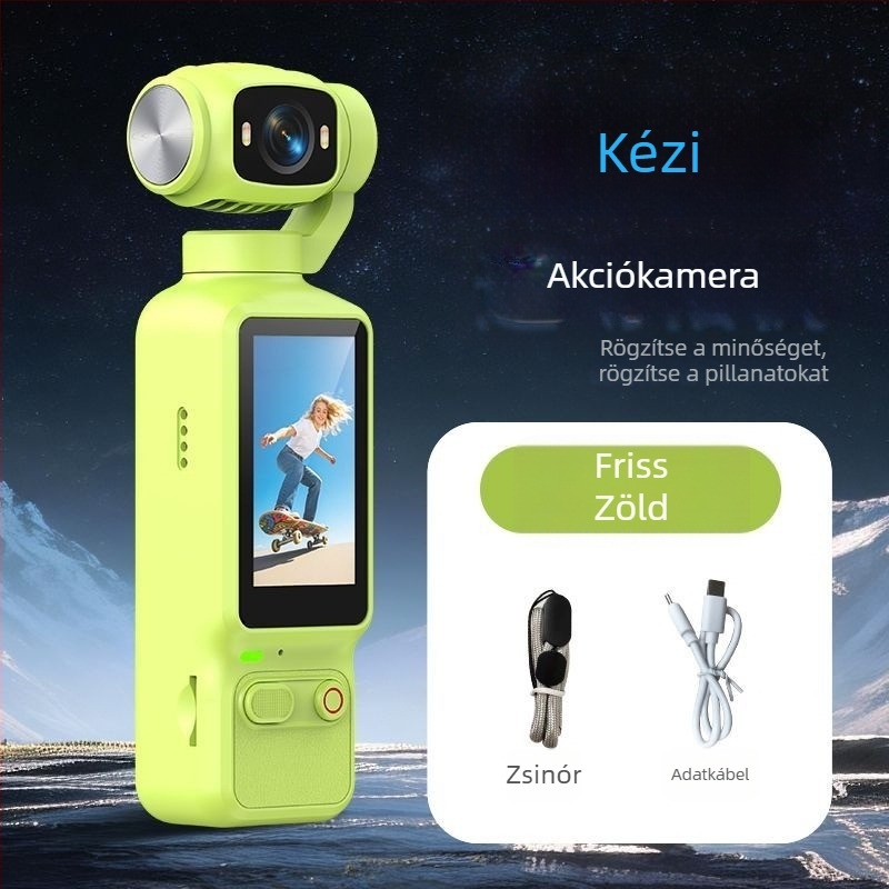 HD kézi zseb-gimbal kamera vlogoláshoz és kültéri felvételekhez, stabilizálás