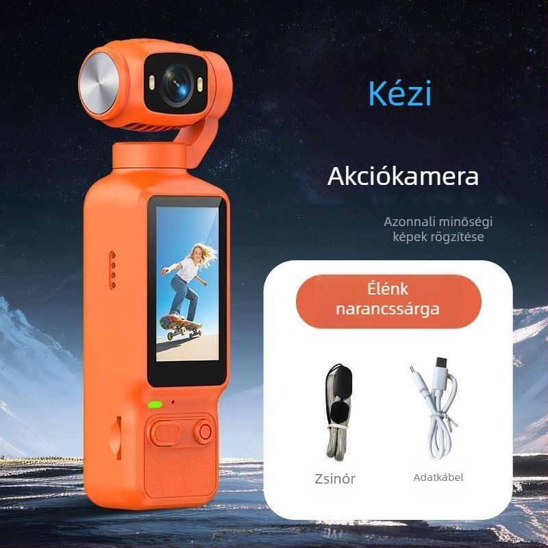 HD kézi zseb-gimbal kamera vlogoláshoz és kültéri felvételekhez, stabilizálás