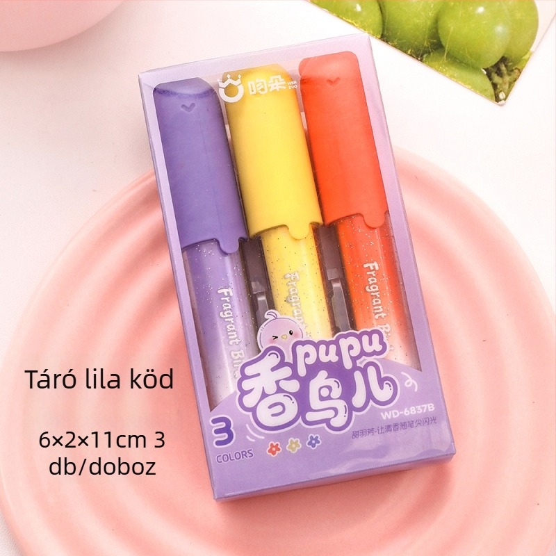 Morandi csillámló jelölő toll diákoknak, nagy kapacitású, napló- és rajzhoz, világos színek, szemkímélő