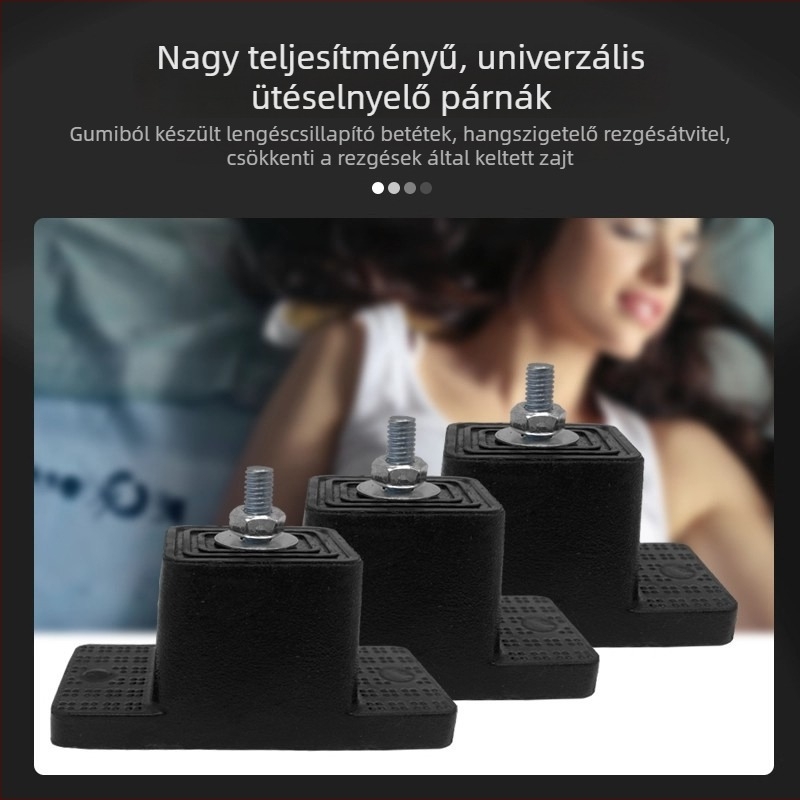 Gumikból készült ütéscsillapító párna kültéri klímaberendezéshez, rezgéscsillapító alap, hangszigetelő, univerzális vastag négyszögletes párna