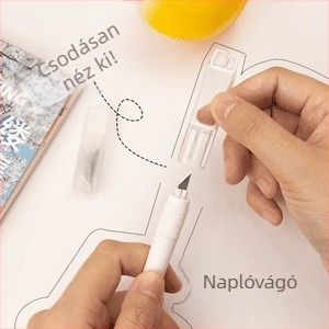 Fehér kézműves kés naplókhoz — papírvágó, szalagvágó, DIY művészeti kés