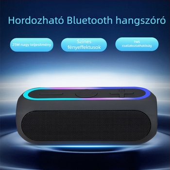 25W-os Bluetooth hangszóró, mélybasszusú, hordozható kültéri hangszer TF-kártya slottal