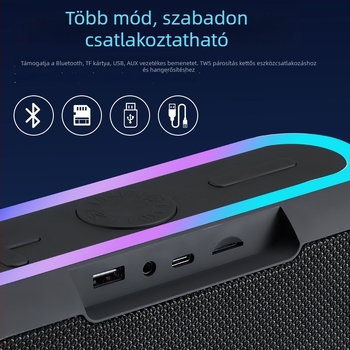 25W-os Bluetooth hangszóró, mélybasszusú, hordozható kültéri hangszer TF-kártya slottal