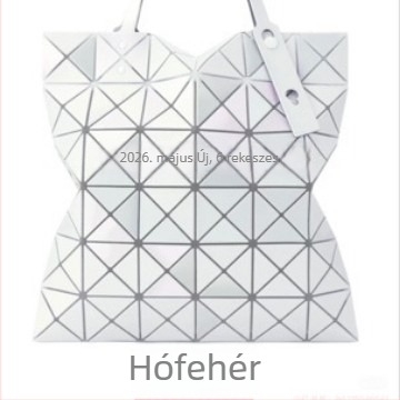 Geometriai rombusz mini táska fehér hardverrel, 6 rekesz, PVC