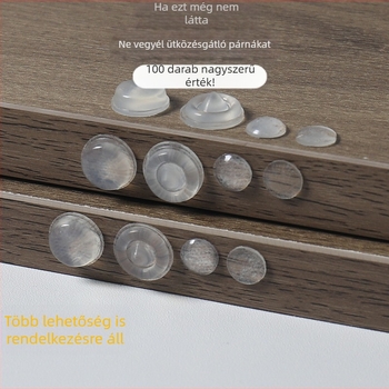 Öntapadós szilikon párnák szekrényajtókhoz, átlátszó, csúszásmentes és hangcsillapító, méretek 12×4 mm, 8×1,5 mm, 8×2,5 mm, 12×5 mm