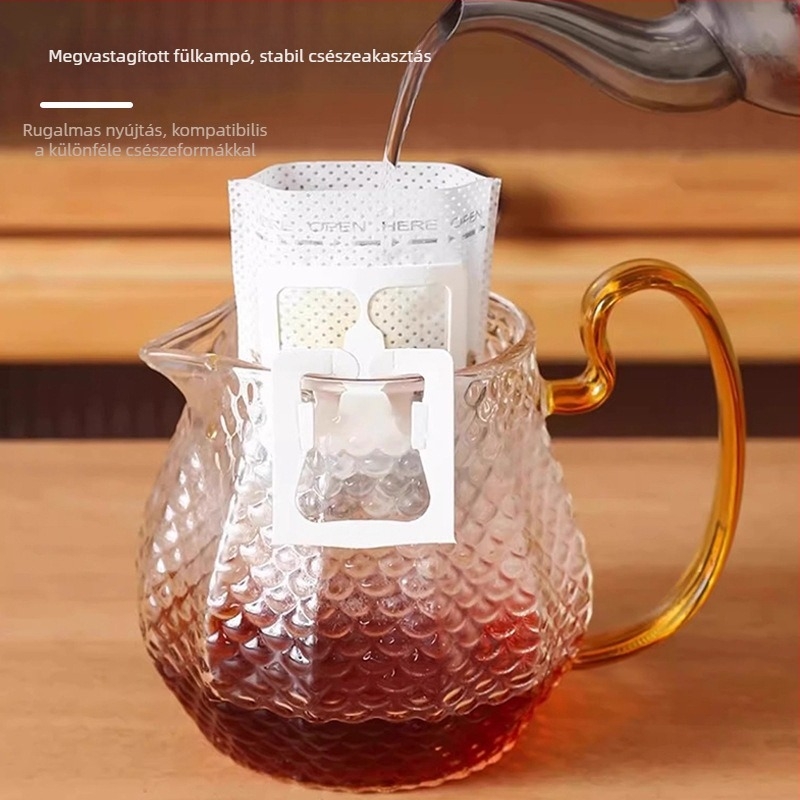 Egyszer használatos kávéfőző filterpapírok pour-over készlet hálós tölcsérrel