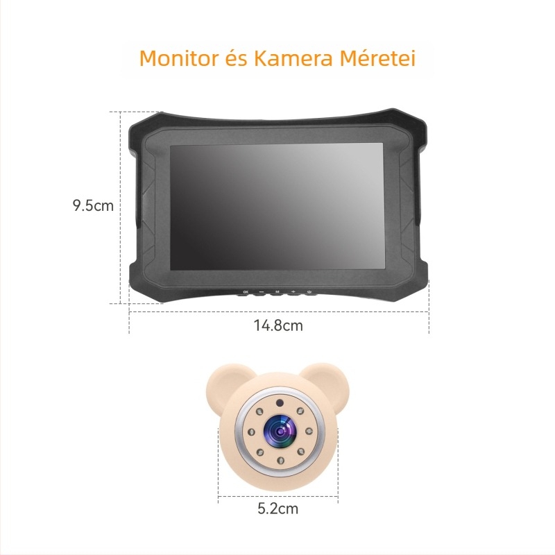 Személyre szabott autós babamonitor, 5 hüvelykes kijelző, 1080P autós kamera