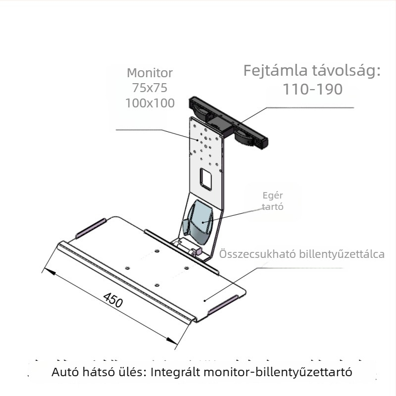 Universális fej- és monitor-tartó autóhoz, 15–27 hüvelyk - Ljkj