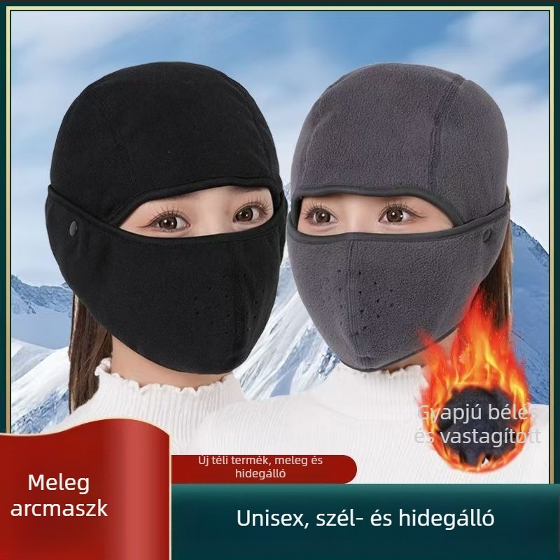 Őszi–téli meleg maszk, sapka és fülvédő készlet – szélvédett, légáteresztő kerékpáros maszk