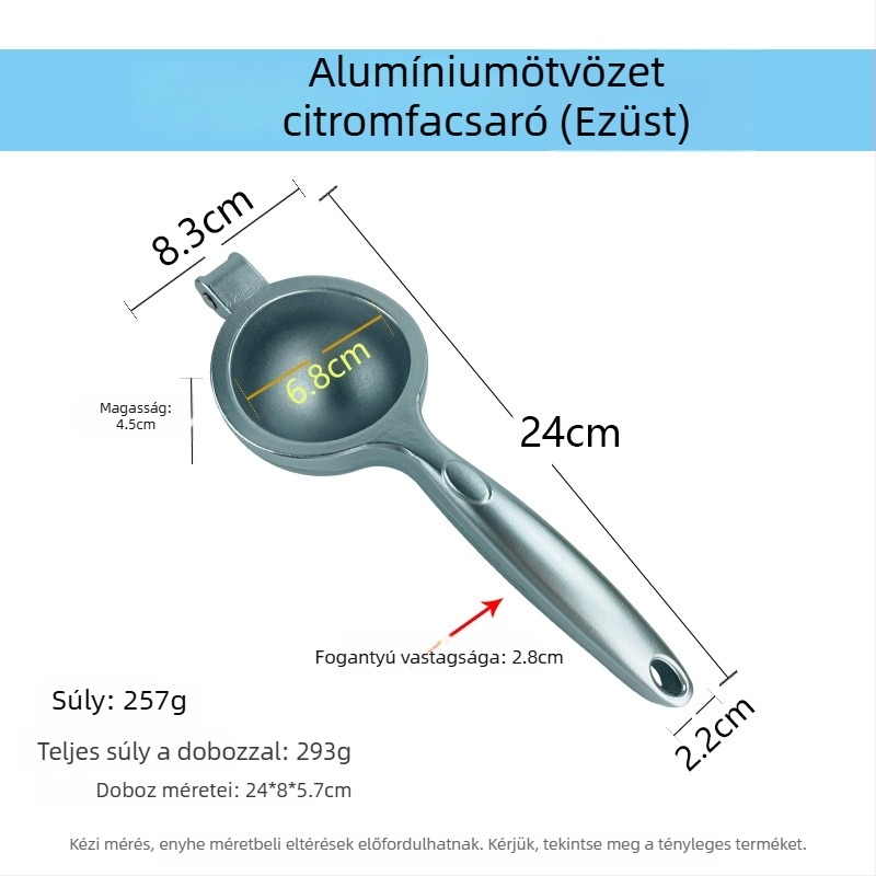 Alumínium citromfacaró, kis méretű háztartási citrusprés, gyümölcslé facsaró