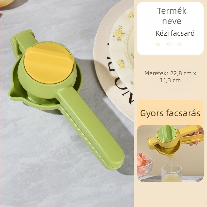 Kézi gyümölcs- és citromprés, műanyag, konyhai használatra