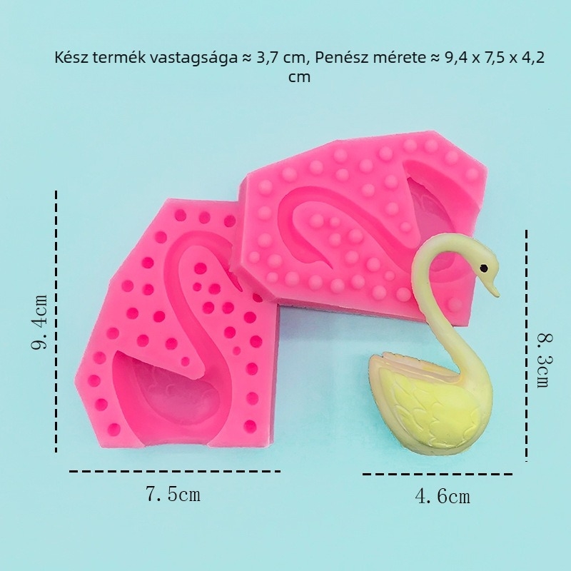 3D-s szilikon forma hattyú alakban fondant tortákhoz – DIY dekoráció
