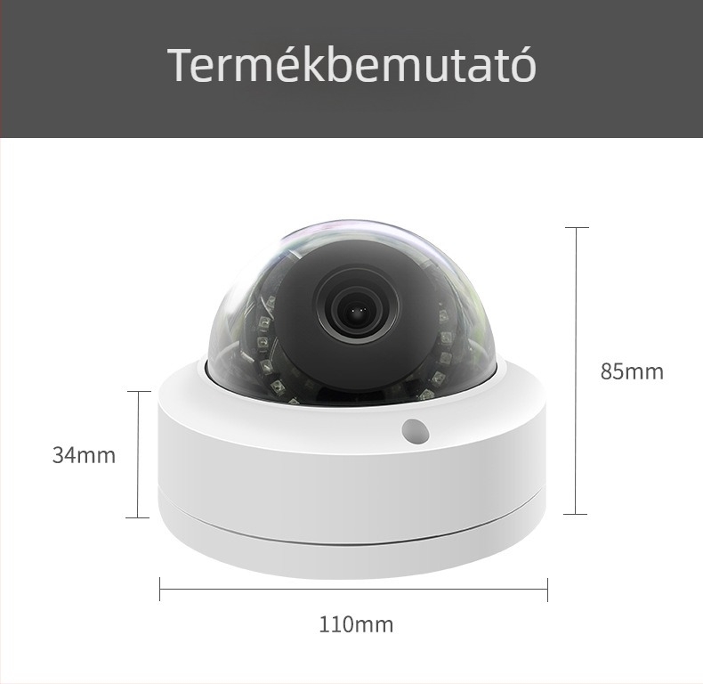 5 MP belső robbanásbiztos félgömb HD megfigyelő kamera mennyezeti felszereléshez, lifthez alkalmas
