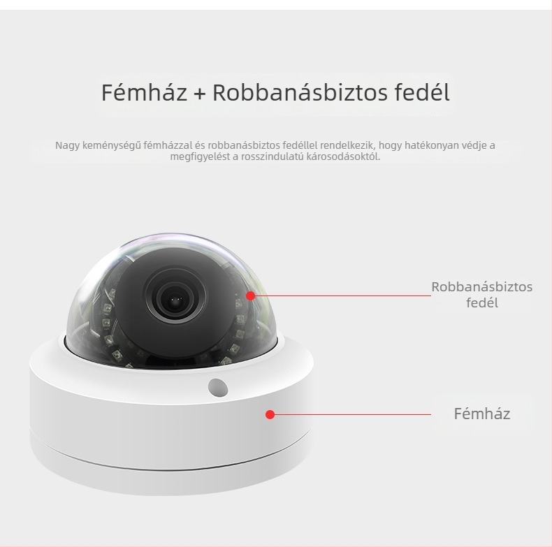 5 MP belső robbanásbiztos félgömb HD megfigyelő kamera mennyezeti felszereléshez, lifthez alkalmas
