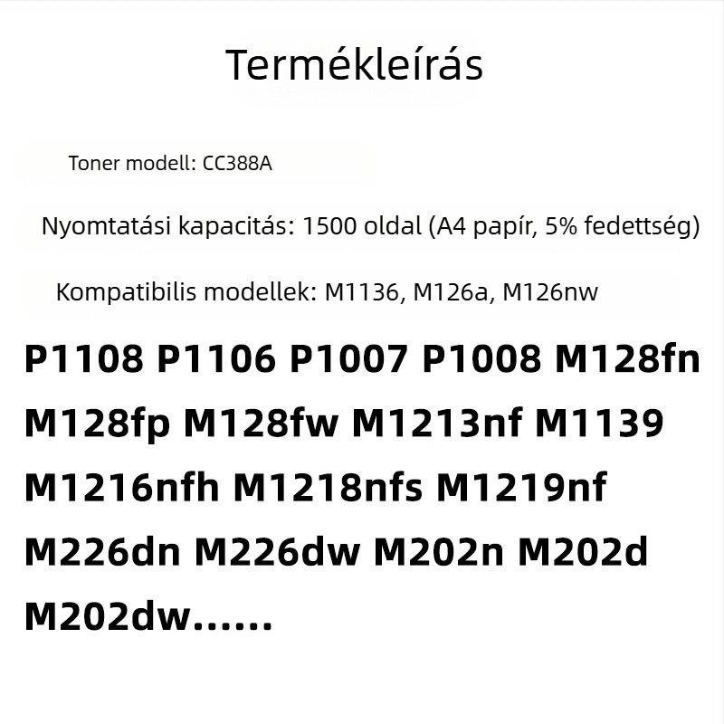 HP MFP M126a/M126nw nyomtatóhoz tonerkazetta és dob — 126A, 126NW, 388A