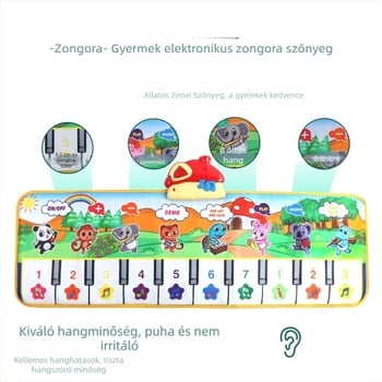 Gyerekek pedálos zongora zenematró felvétellel, tánc- és mászó játékkal