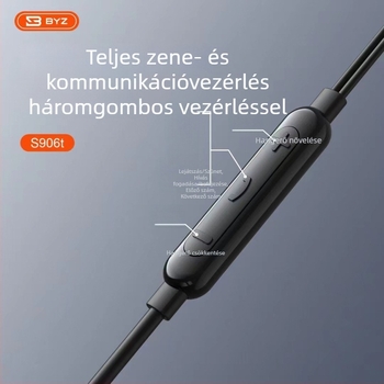 Type-C portra csatlakozó, vezetékes in-ear fejhallgató digitális chippel, kiváló hangminőséggel, beépített mikrofon és vonalkontrollal, S906T