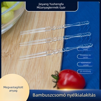 Egyszer használatos átlátszó műanyag villa gyümölcsökhöz, dim sumhoz, Mooncakes és süteményekhez – catering