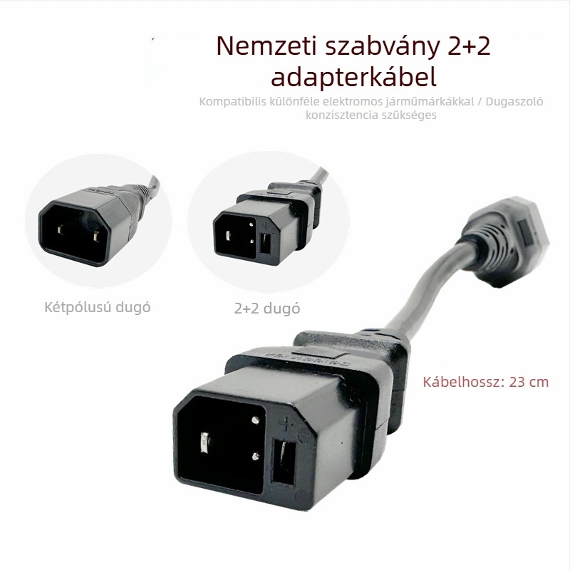 Új nemzeti szabvány elektromos járművekhez: 2+2 töltőport adapter és kimeneti kábel, univerzális töltő