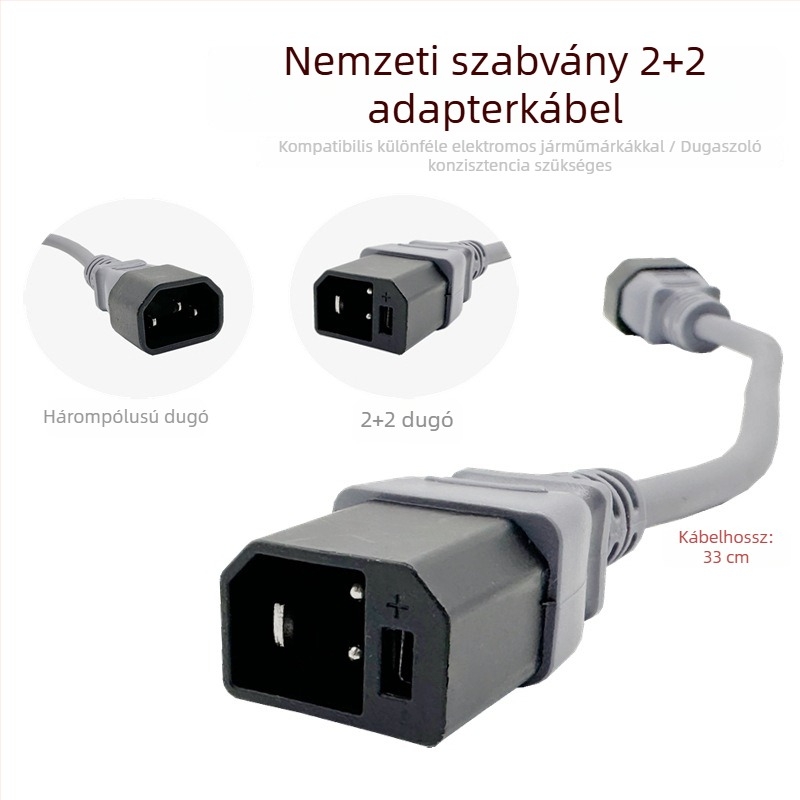 Új nemzeti szabvány elektromos járművekhez: 2+2 töltőport adapter és kimeneti kábel, univerzális töltő