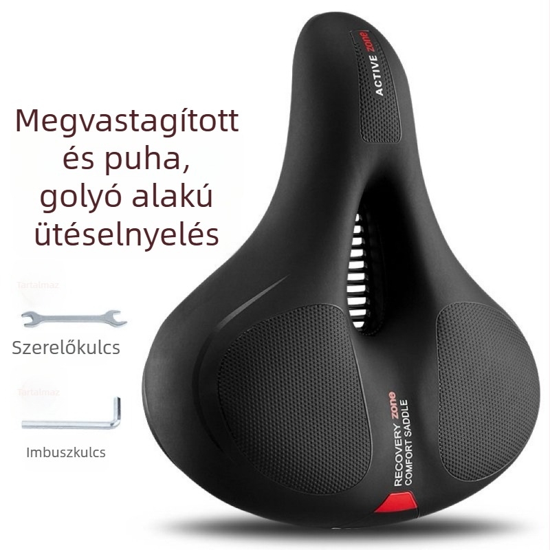 QT 609 Szilikon kerékpárnyereg MTB-hez — vastag ülőpárna, ütéscsillapító, kényelmes