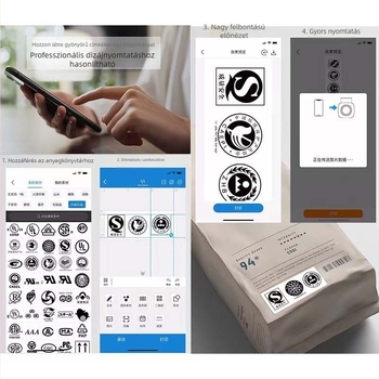 WP9510 Bluetooth hordozható címkenyomtató okostelefonokhoz - mini hőnyomtató címkékhez