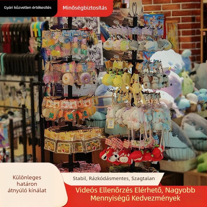 Többemeletes padlóállvány forgó kerékkel kalapok, sálak, ékszerek, kesztyűk és zoknik számára