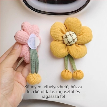Textil virág alakú dekoráció sisakra és hátsó visszapillantóra