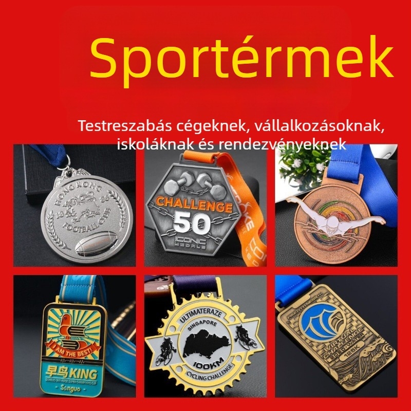 Személyre szabott fém érmek sporteseményekre: maraton, futás, túrázás, hegymászás; arany, ezüst és bronz érmek